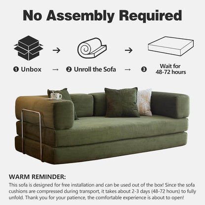 Convertible Sofa Bed with Armrests for Small Spaces - Loft&Timber