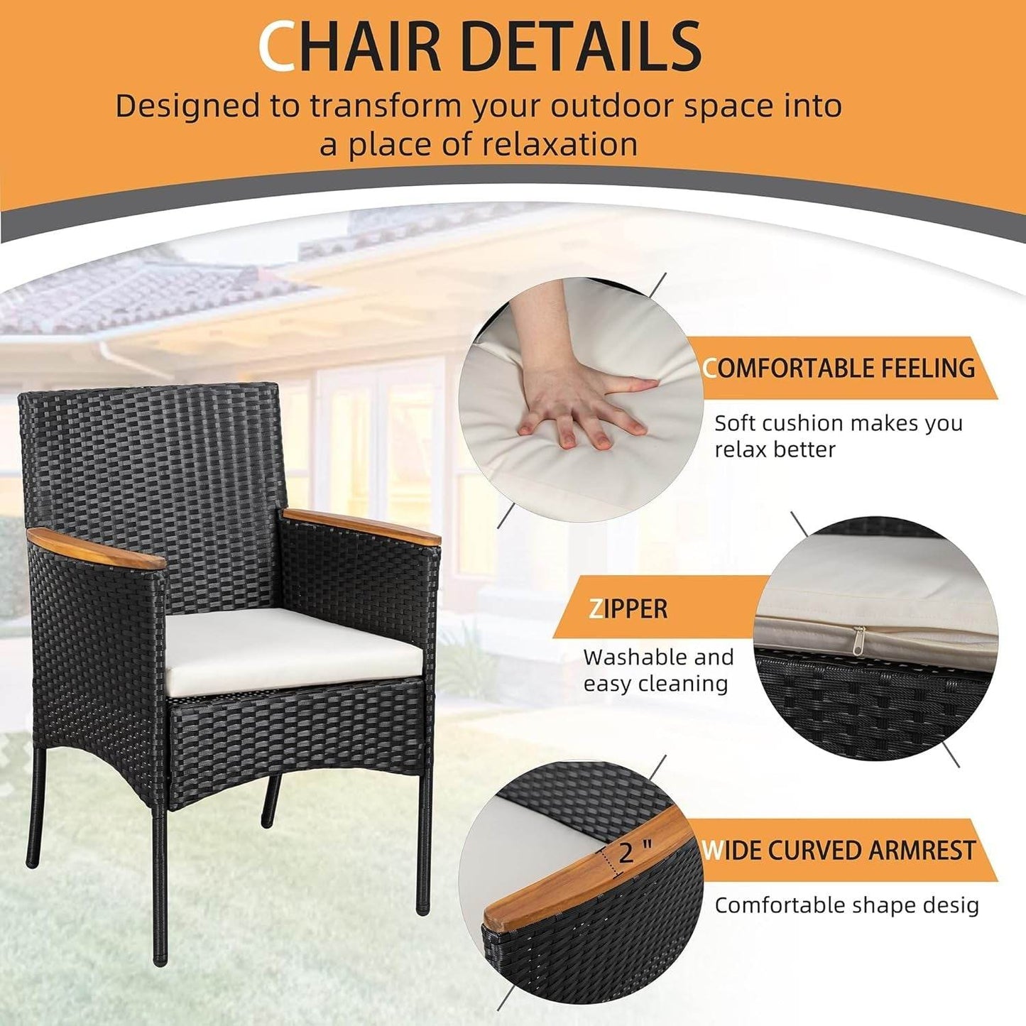 Outdoor Wicker Patio Furniture Set with Cushions - Loft&Timber