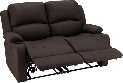 58" Wall Hugger Reclining RV Theater Seats | Double Recliner RV Sofa | RV Couch | Wall Hugger Recliner | RV Theater Seating | RV Furniture (Manual, Chocolate) - Loft&Timber
