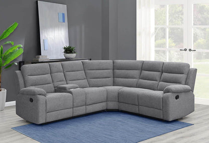 David 3-Piece Motion Sectional Sofa in Smoke - Loft&Timber