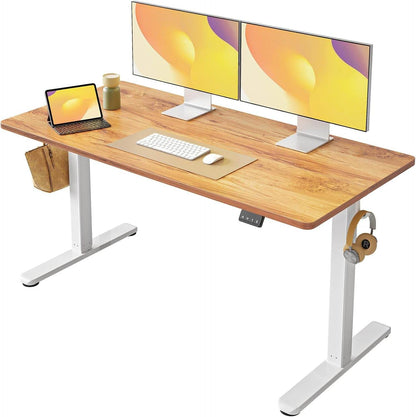 Electric Standing Desk, Height Adjustable in Light Rustic Brown - Loft&Timber