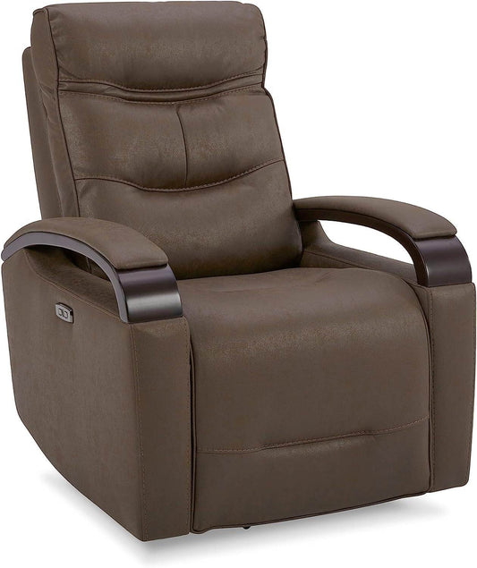Chocolate Swivel Glider Rocker Recliner with USB Charge - Loft&Timber