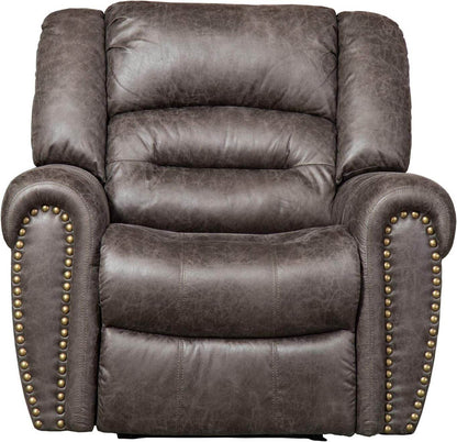 Electric Recliner Chair W/Breathable Bonded Leather, Classic Single Sofa Home Theater Recliner Seating W/USB Port (Smoky Gray) - Loft&Timber