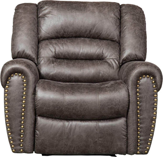 Electric Recliner Chair W/Breathable Bonded Leather, Classic Single Sofa Home Theater Recliner Seating W/USB Port (Smoky Gray) - Loft&Timber