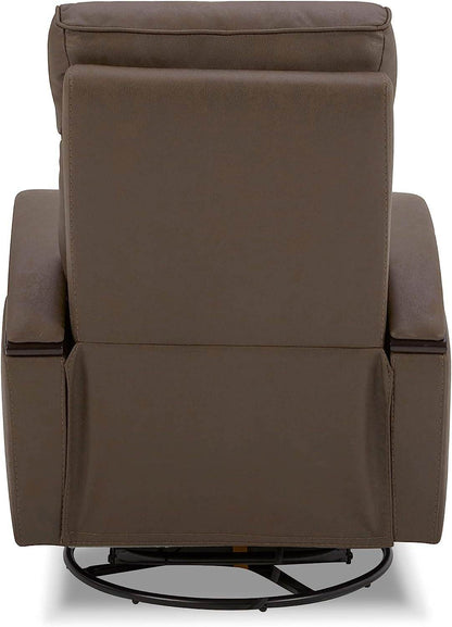 Chocolate Swivel Glider Rocker Recliner with USB Charge - Loft&Timber
