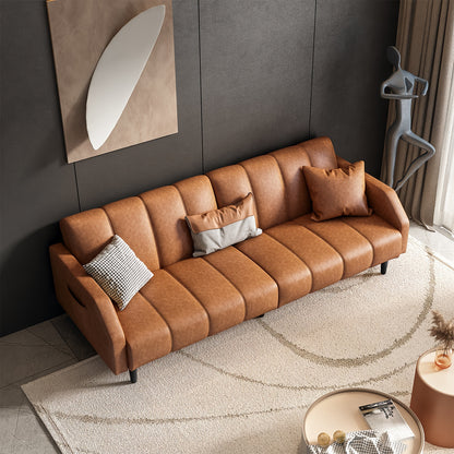 Leather Loveseat Sofa Bed 78 " Futon - Loft&Timber