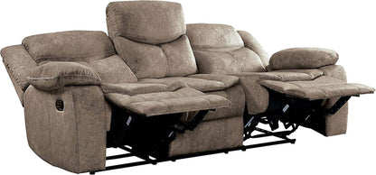 Bay Manual Double Reclining Sofa, Brown - Loft&Timber