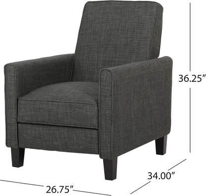 Emmie Fabric Recliner (Set of 2), Moss Gray, Dark Brown - Loft&Timber