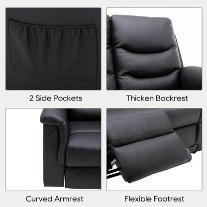 2 Pieces Recliner Sofa Set, Manual Recliner Sofa Set for Living Room Furniture Sets, Reclining Sofa and Loveseat Set, Reclining Loveseat Sofa with Console & Cup Houlders for Living Room - Loft&Timber