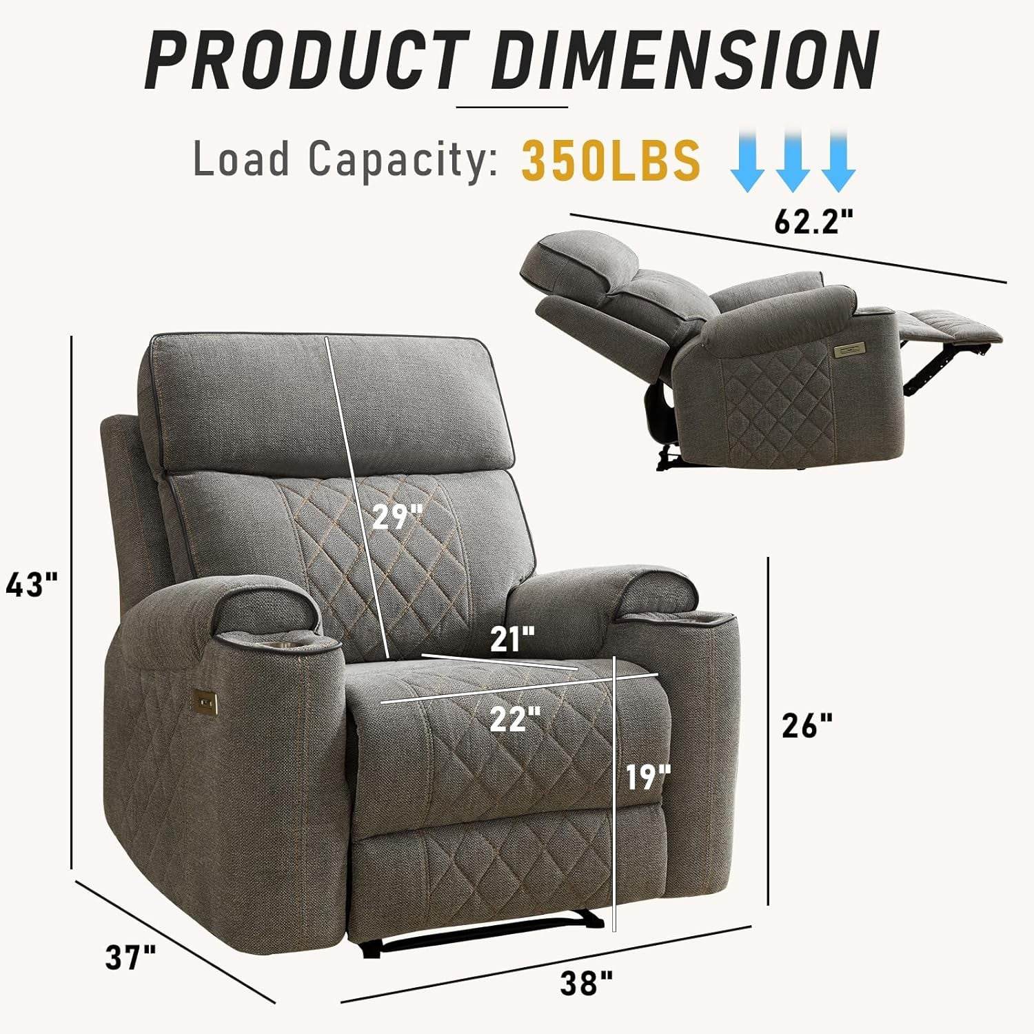 Electric Recliner Chair - Loft&Timber
