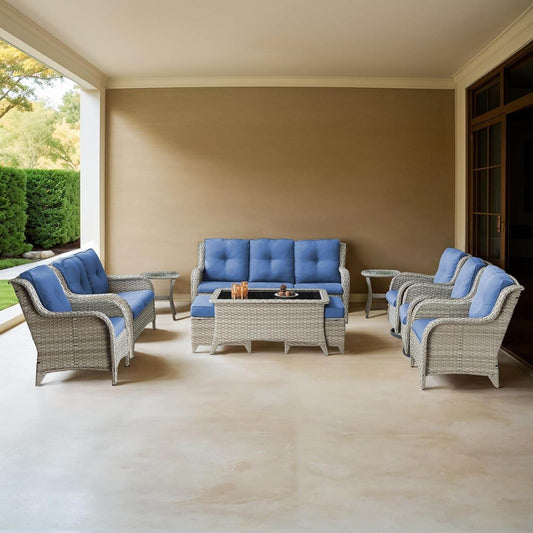 Cozy 11 Piece Outdoor Furniture Set with Swivel Chairs - Loft&Timber