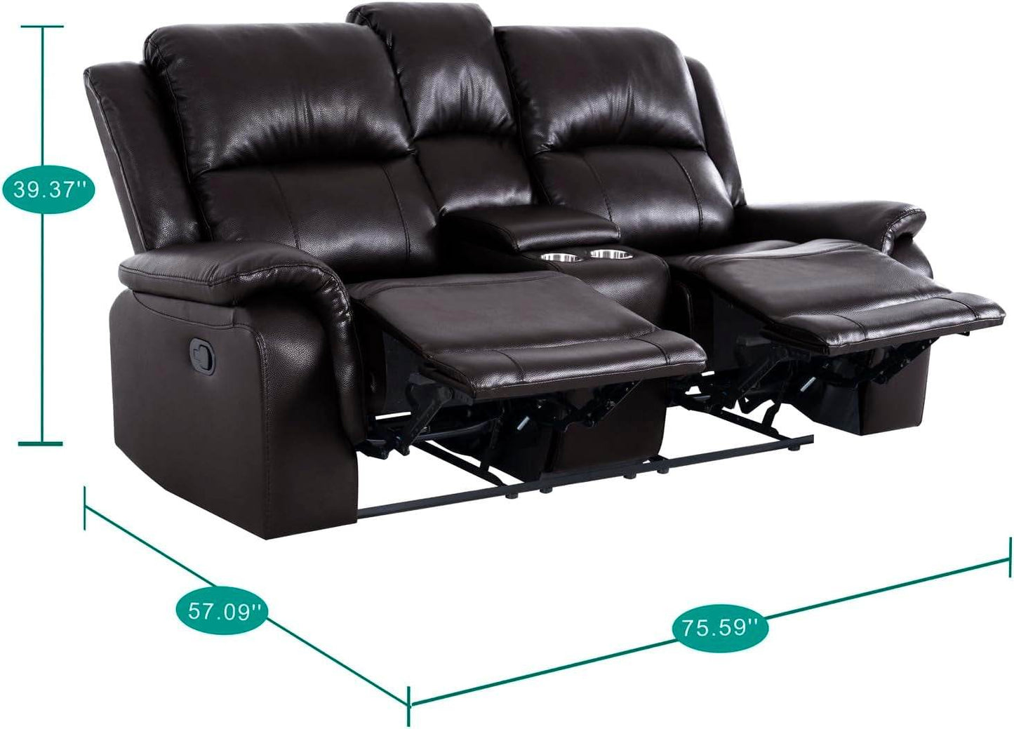 Timeless Comfort: Katie Leather ReclinerEspresso (Loveseat) - Loft&Timber