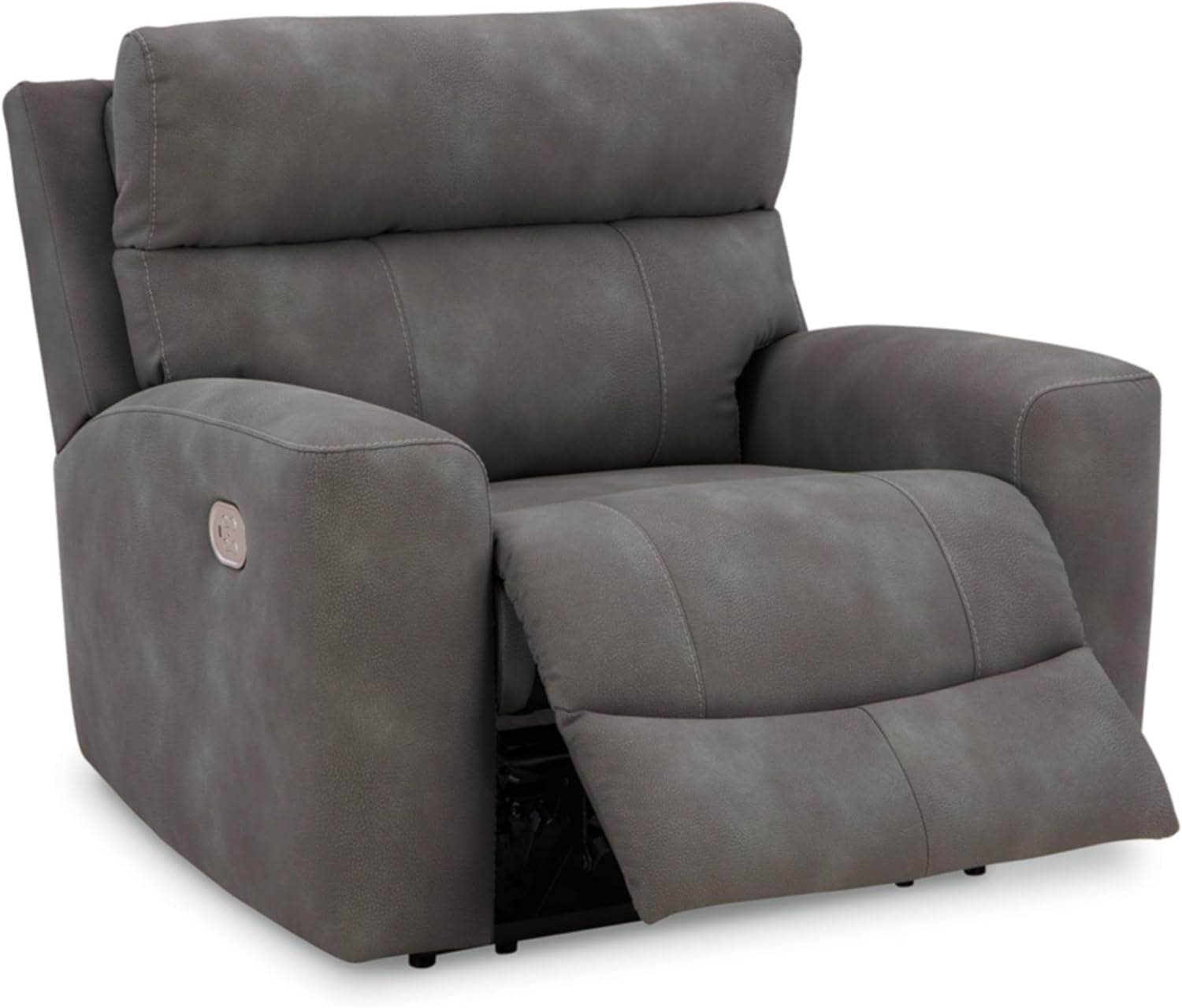 Next-Gen Durapella Contemporary Faux Leather Power Recliner, Dark Brown - Loft&Timber