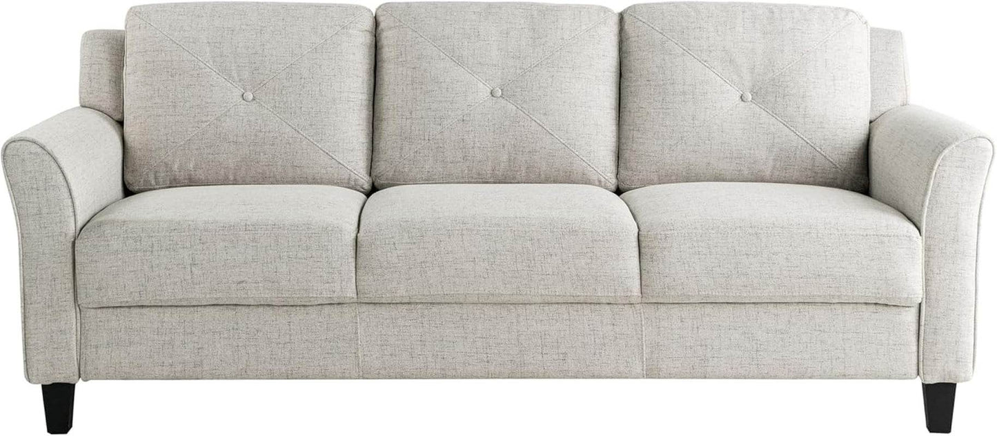 Harrington Sofa Curved Arms, Beige - Loft&Timber