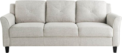Harrington Sofa Curved Arms, Beige - Loft&Timber