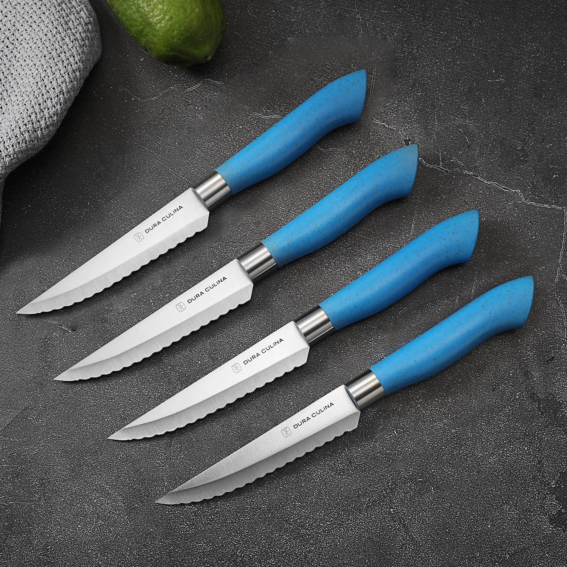 EcoCut 8 Piece Steak Knife Set, Blue - Loft&Timber