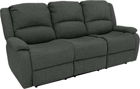 80" RV Triple Recliner Convertible Console, Fossil Cloth - Loft&Timber