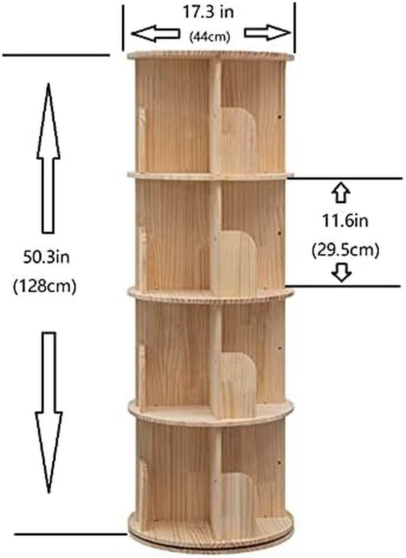 Rotating Bookshelf 360 Display 4 Tier - Loft&Timber