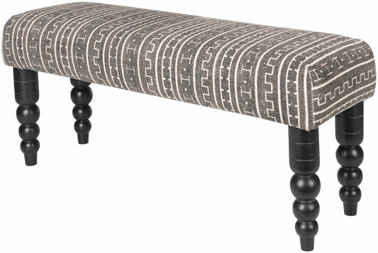 Toshkivka Black and White Patterned Bench - Loft&Timber