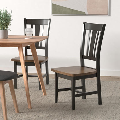 International Concepts Splatback Dining Chair Hickory Washed Coal-1