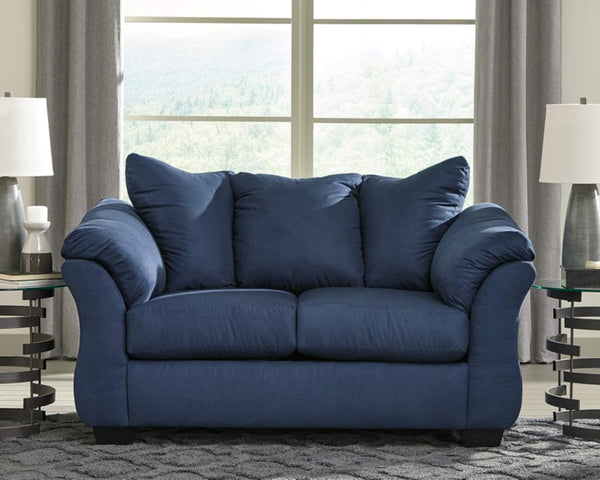 Plush Loveseat - Dark Blue-0