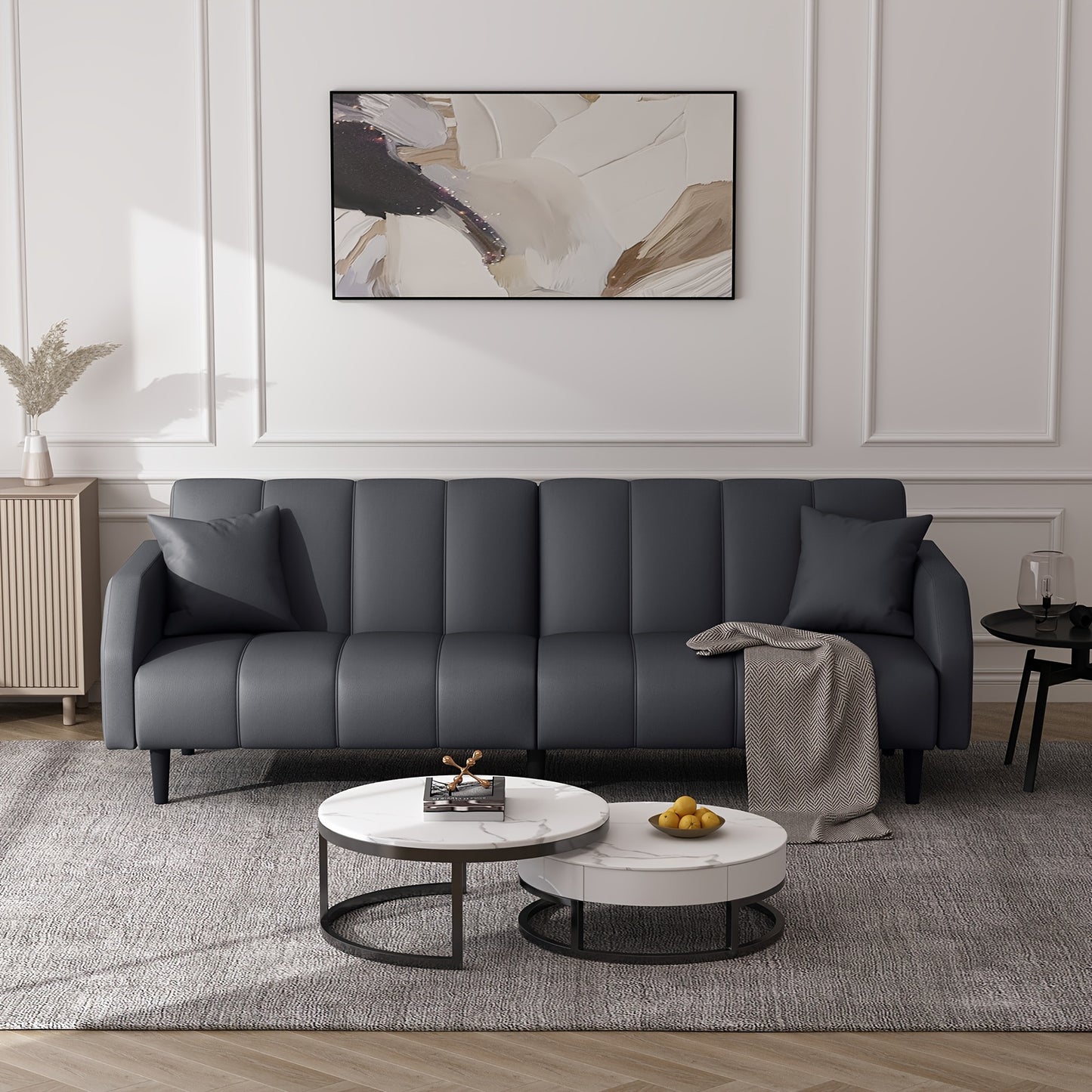 Leather Loveseat Sofa Bed 78 " Futon - Loft&Timber