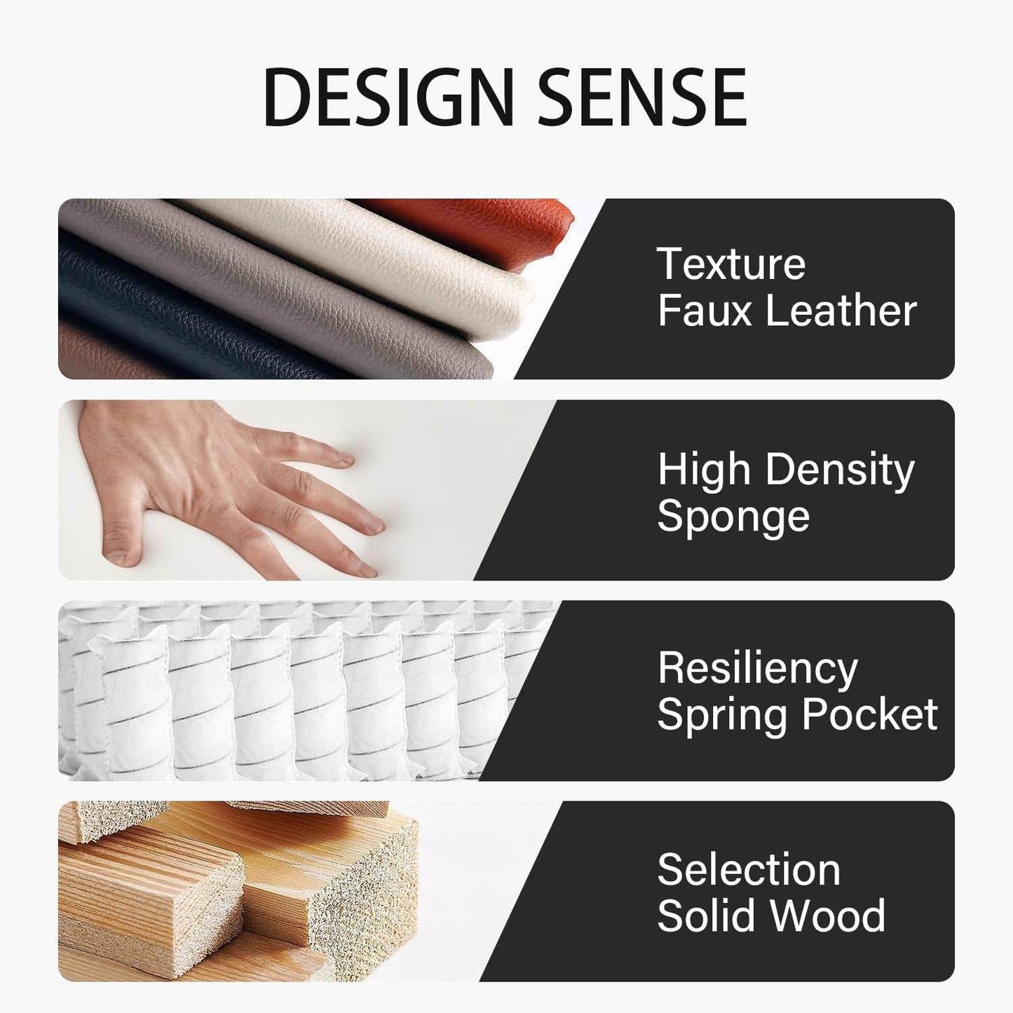 Ponliving Furniture Modern L-Shaped Leather Sectional Sofa Left Hand Facing (Brown) - Loft&Timber