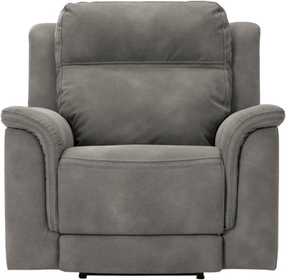 Next-Gen Durapella Power Recliner with Adjustable Headrest, Gray - Loft&Timber