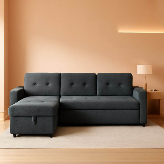 Gray Microfiber L-Shape Sleeper Sofa - Loft&Timber