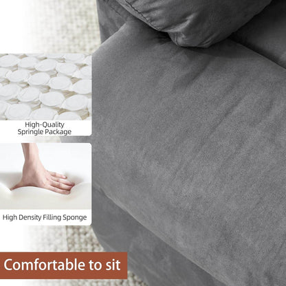 Rocker Recliner Chair, Overstuffed Large Manual Rocking Recliner for Adults, Upholstered Comfy Soft Fabric Living Room Reclining Sofa Chair(Gray) - Loft&Timber