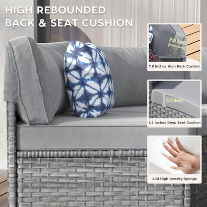 Half Moon Curved Outdoor Patio Furniture Set Grey - Loft&Timber