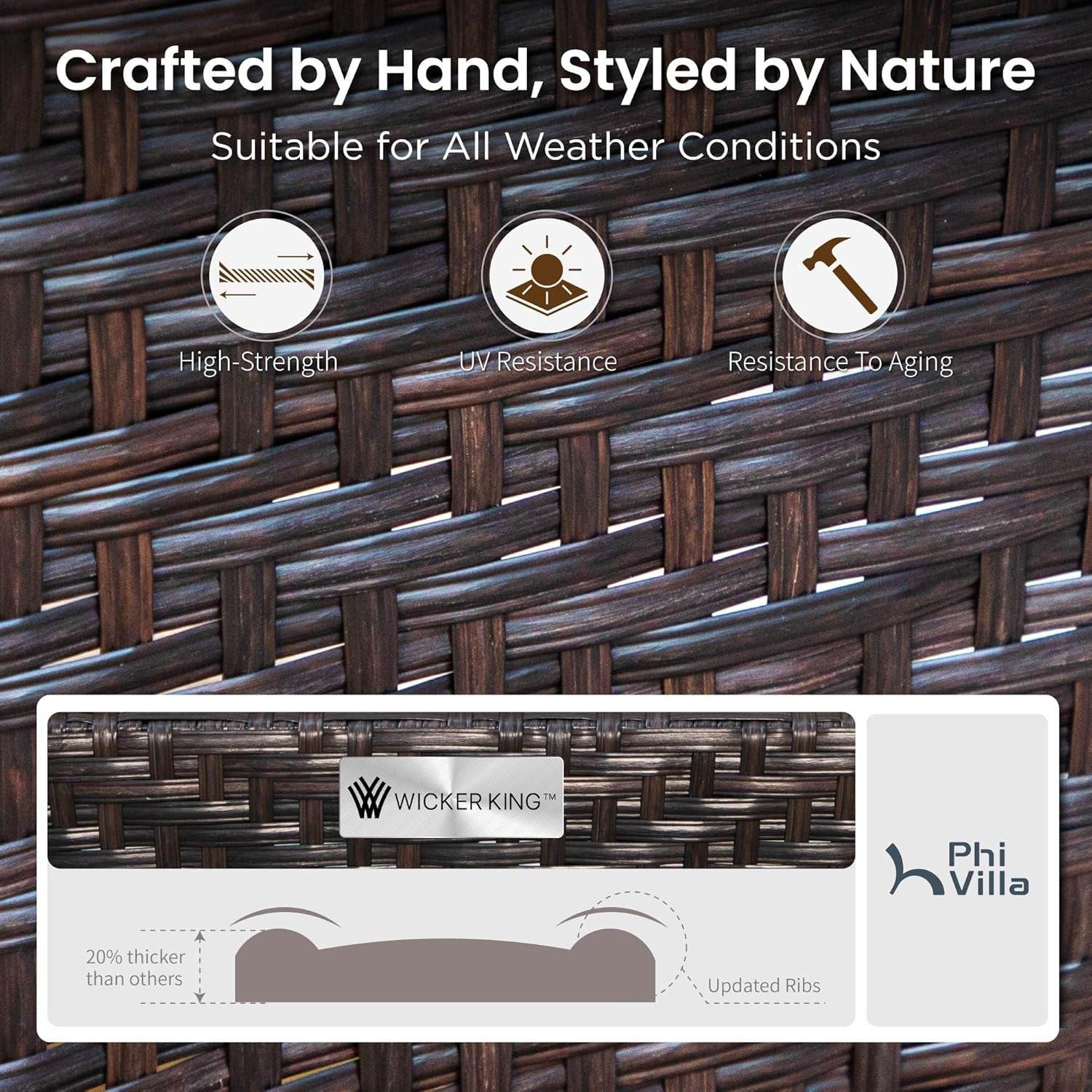 Outdoor Modern Patio Furniture Set, Upgraded Wicker&Metal Patio Furniture Conversation Set with Waterproof Thick Cushions for Porch, Poolside, Deck, and Yard (4 Pieces,Beige) - Loft&Timber