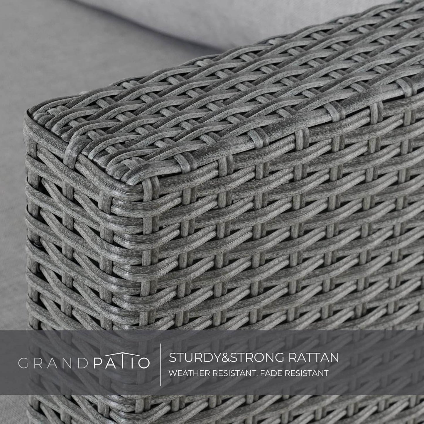 Modular Wicker Outdoor Furniture Set with Fire Pit - Loft&Timber