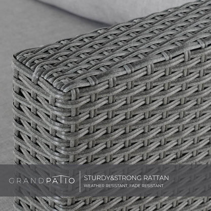 Modular Wicker Outdoor Furniture Set with Fire Pit - Loft&Timber