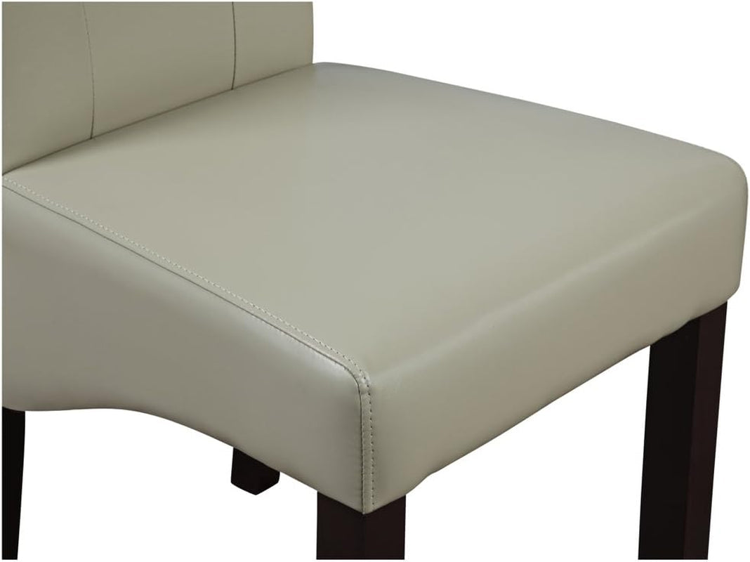 Cosmopolitan Parson Dining Chair Satin Cream Faux Leather-4