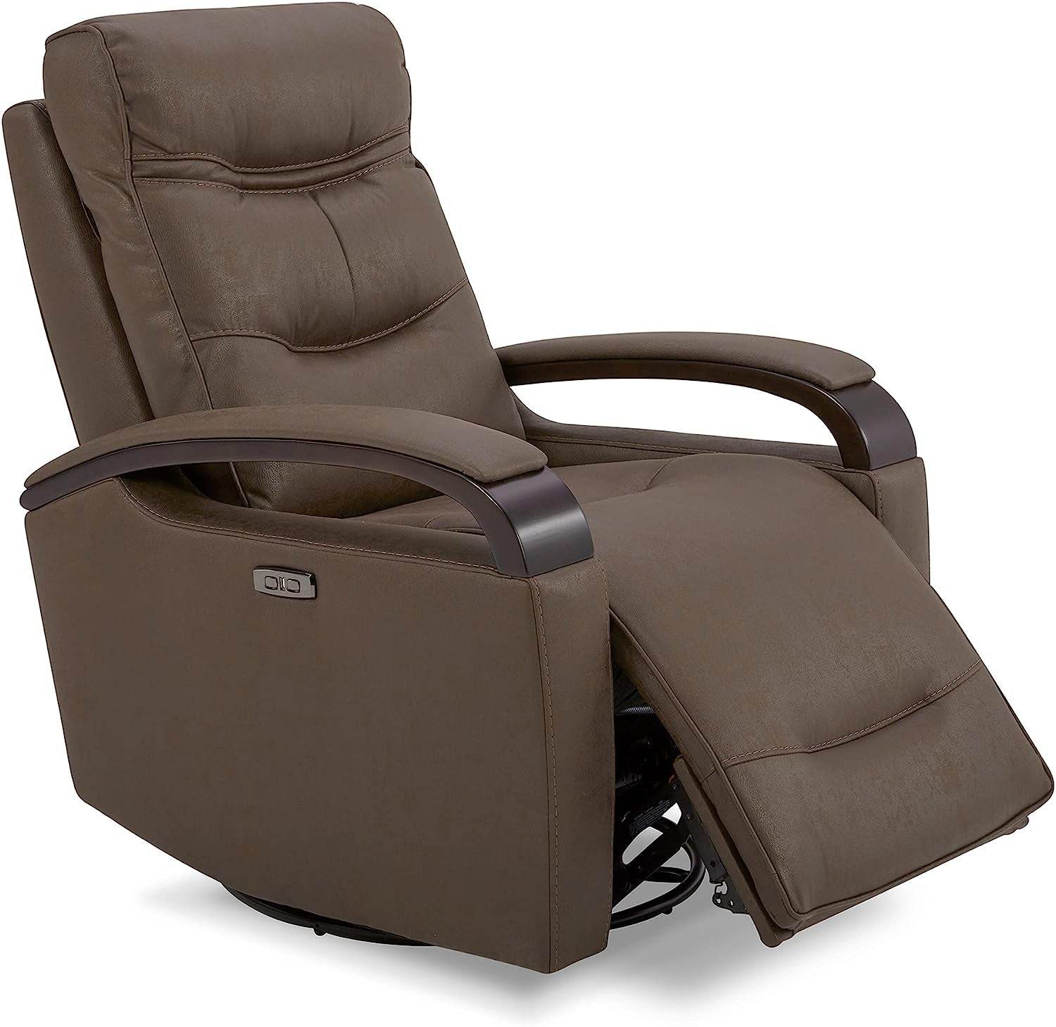 Chocolate Swivel Glider Rocker Recliner with USB Charge - Loft&Timber