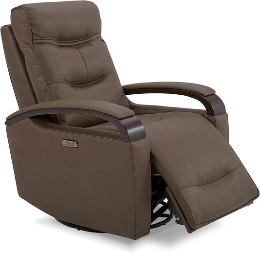Chocolate Swivel Glider Rocker Recliner with USB Charge - Loft&Timber