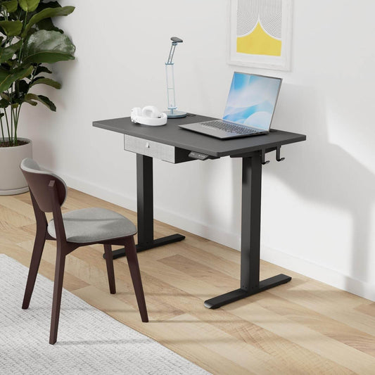 40 X 24 Inches Standing Desk with Drawer, Adjustable Height Electric Stand up Desk with Storage, Sit Stand Home Office Desk, Ergonomic Computer Desk, Black - Loft&Timber