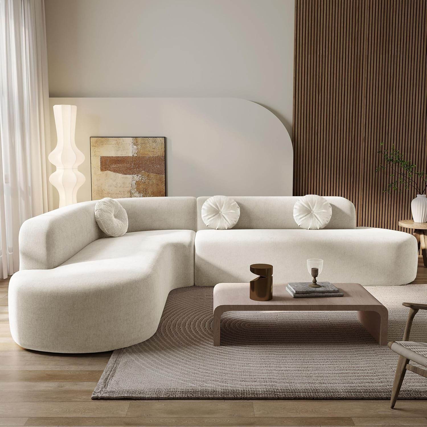 Extra Large Sectional Sofa with Elegant Curved Design - Loft&Timber