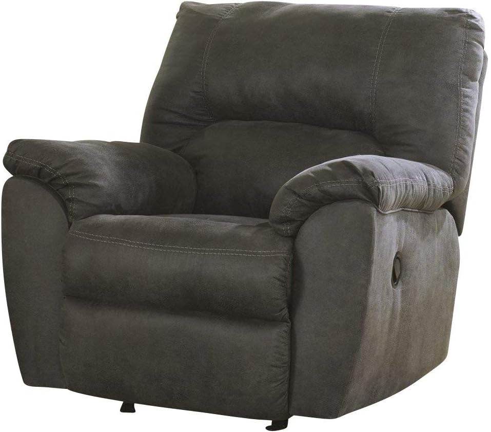 Tambo Faux Leather Manual Rocker Recliner, Gray - Loft&Timber