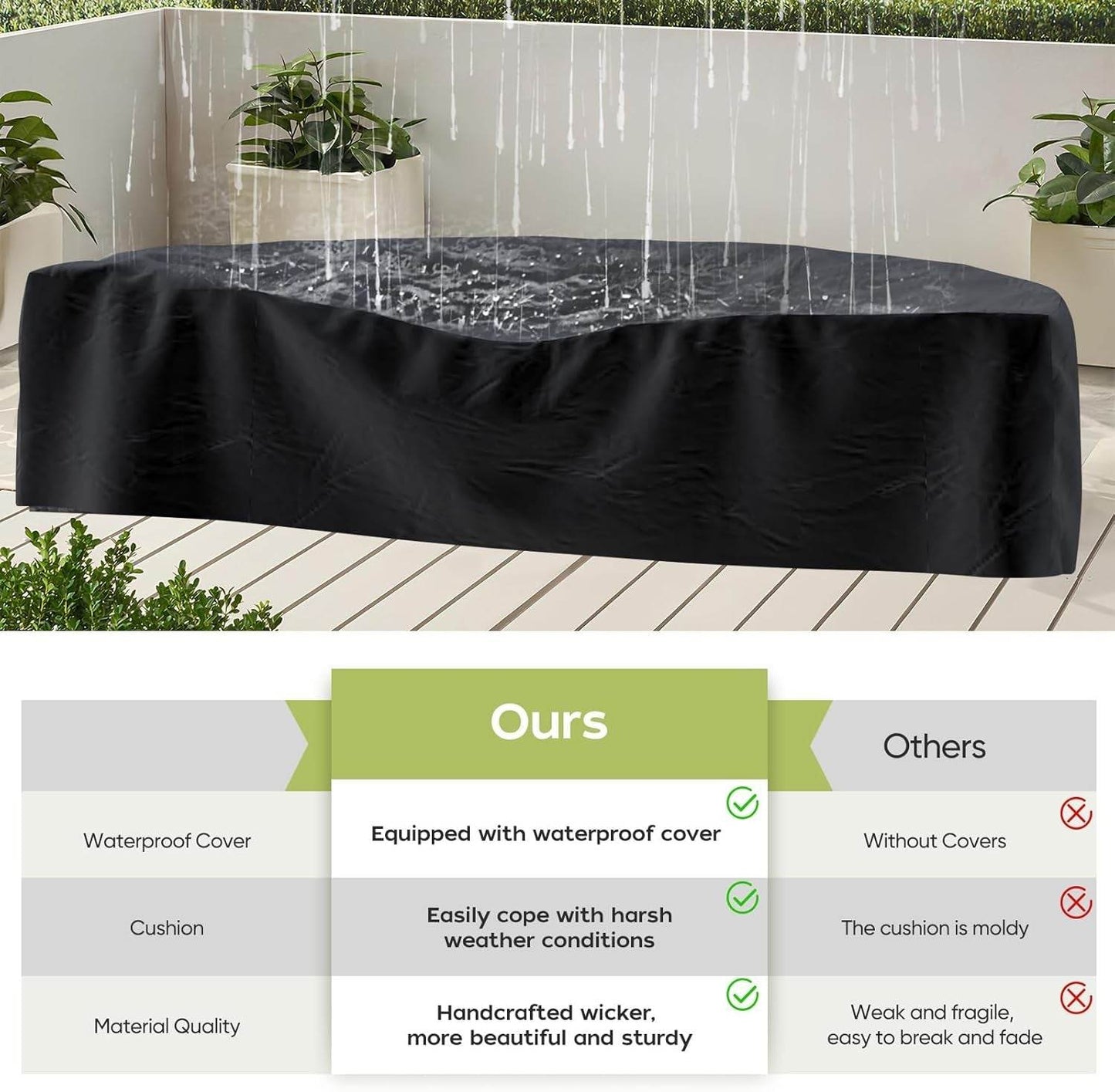 Half Moon Curved Outdoor Patio Furniture Set Grey - Loft&Timber