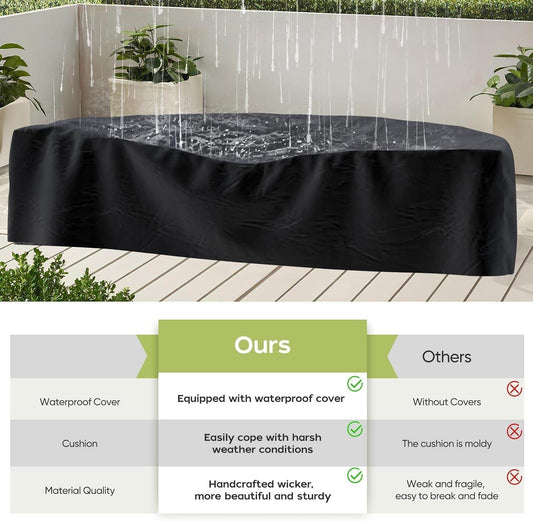 Half Moon Curved Outdoor Patio Furniture Set Grey - Loft&Timber