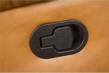 Manual Reclining Sofa 3 Seater Recliner Sofa Couch Living Room Furniture Modern Leather Reclining Sofa with Cup Holders & Flip-Down Table for Living Room/Office/Rv Car (Ginger, 3 Seater Sofa) - Loft&Timber