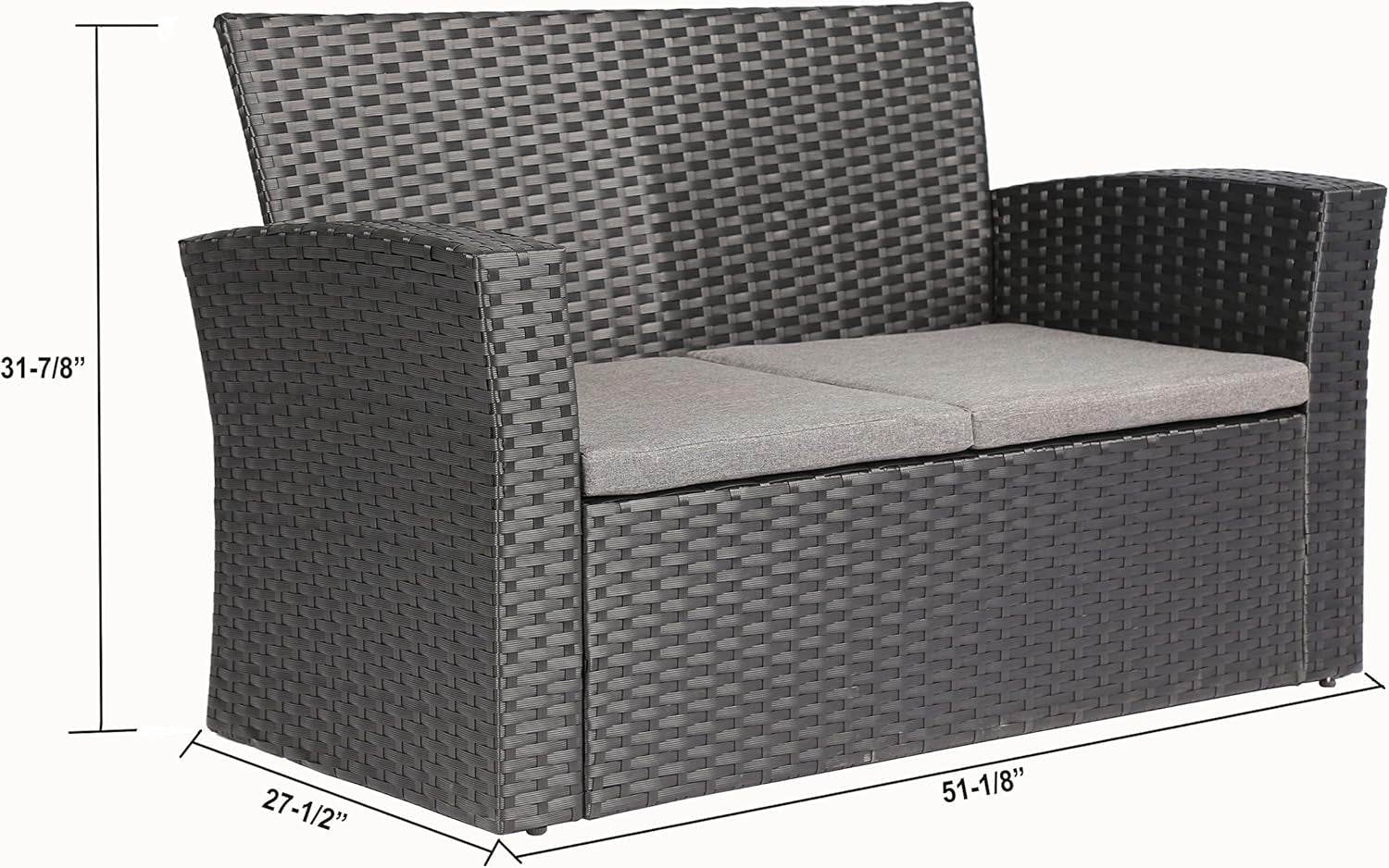 Outdoor Wicker Patio Furniture Set with Comfortable Cushions - Loft&Timber
