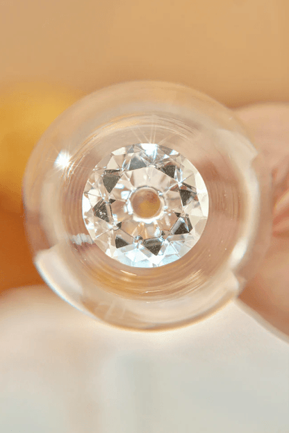 Champagne Flute Glassware | Set of 2, 7.8 OZ | Diamond Stemmed Glass, Gift for Her - Loft&Timber