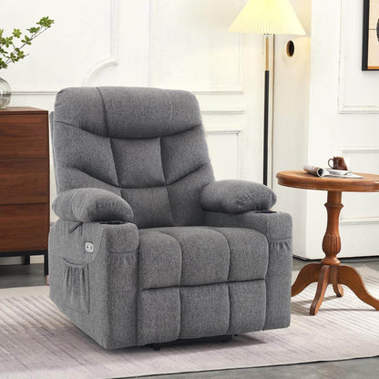 Power Lift Recliner Chair with Extended Footrest (Dark Gray, Medium-Regular) - Loft&Timber