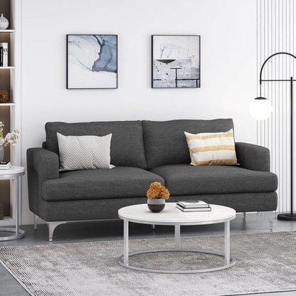 Charcoal and Silver 3 Seater Sofa - Loft&Timber