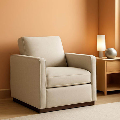 Swivel Linen Accent Upholstered Armchair Mid Century Modern - Loft&Timber