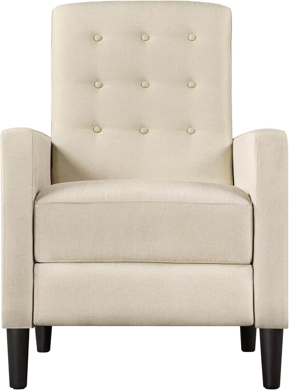 Fabric Recliner Chair Mid-Century Modern Recliner, Beige - Loft&Timber