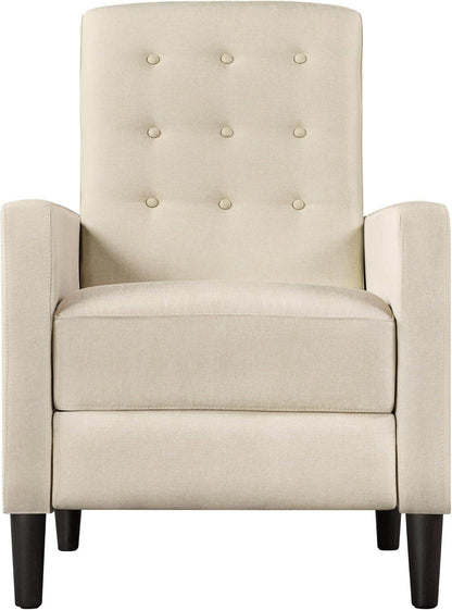 Fabric Recliner Chair Mid-Century Modern Recliner, Beige - Loft&Timber